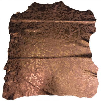 Brown Metallic Craft Leather Hide Animal Print Upholstery Bookbinding Material