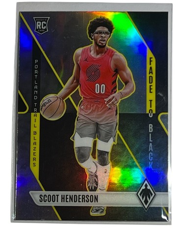 2023-24 Panini Phoenix Scoot Henderson Fade To Black Silver Prizm RC #6 Rookie - Picture 5 of 6