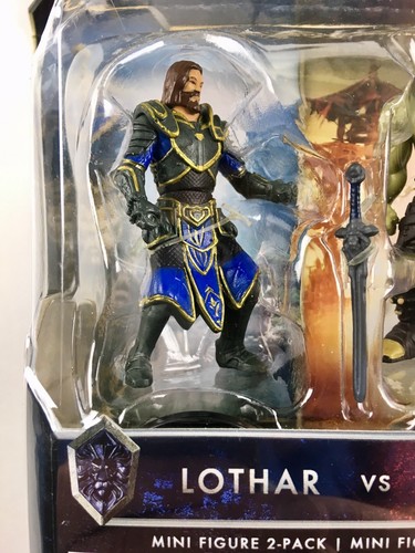 WARCRAFT Mini Figure 2-Pack Alliance - Lothar vs Horde Warrior! BRAND NEW! - Picture 2 of 7
