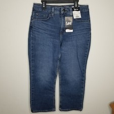NWT Lee Women  s Size 8 Medium Regular Fit Capri Midrise Blue Jeans Seattle Fog