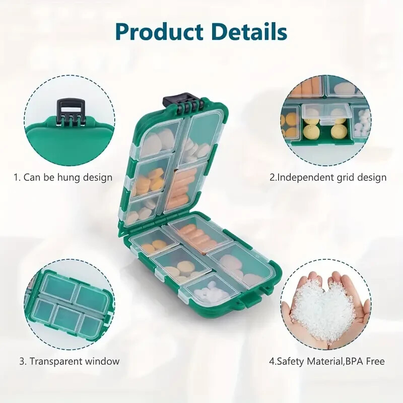 Daily Pill Box Portable Organizer Case Medicine Travel Storage