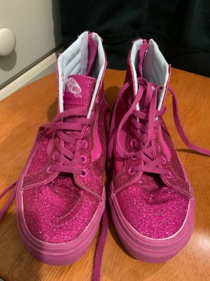 hot pink glitter vans