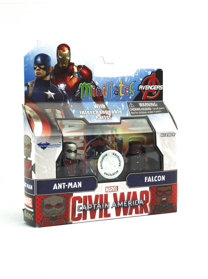 Marvel Minimates Ant-Man & Falcon TRU Exclusivo Capitán América Guerra Civil Nuevo Foto 2 de 3