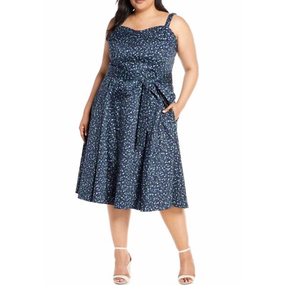 Rachel Rachel Roy Fit & Flare Sundress Navy Combo