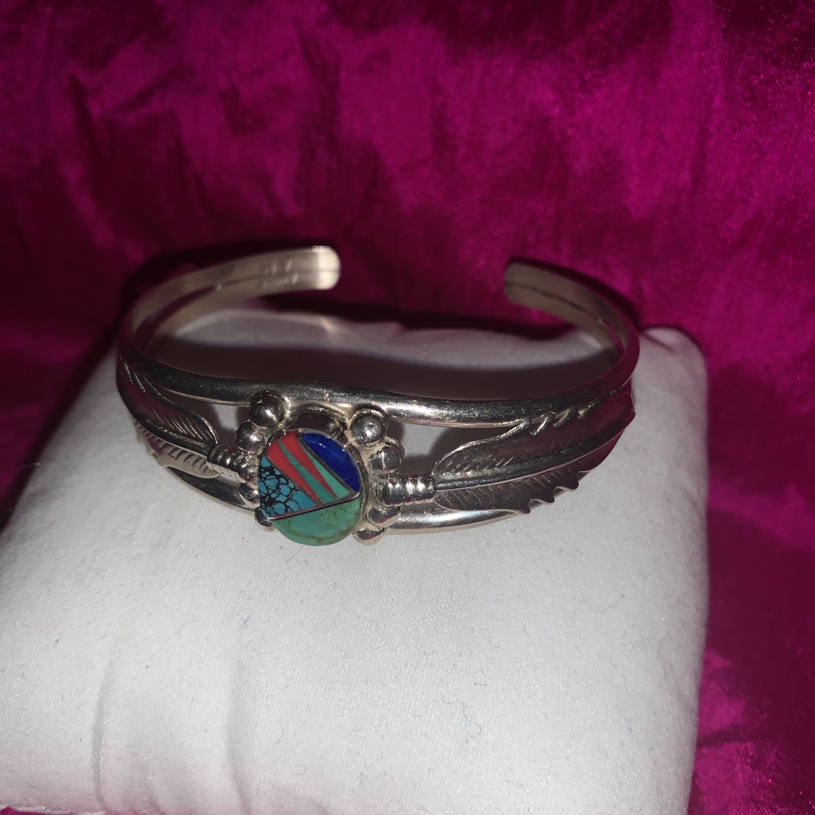 Sterling silver leaf cuff  bracelet - image 3