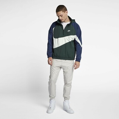 NIKE BIG SWOOSH ANRKジャケットアノラック ウーブン　XXL Nike MEN'S Sportswear Swoosh Anorak Pro Green/Summit White