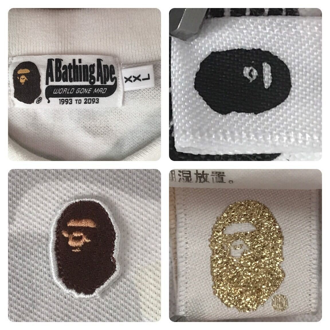 Glow in the dark BAPE City camo polo shirt White A Bathing Glow in the dark BAPE City camo polo shirt White A Bathing