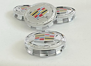 4 83mm Cadillac Escalade 2007-13 For 18" 20" Wheels Center Caps Colored Logo