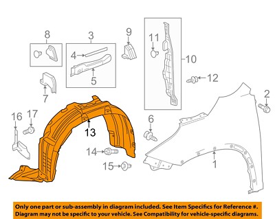 TOYOTA OEM 14-19 Highlander Fender Fender Components-Fender Liner 538060E110