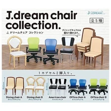 J. Dream Chair Collection Mascot Capsule Toy 5 Types Full Comp Set Gacha New