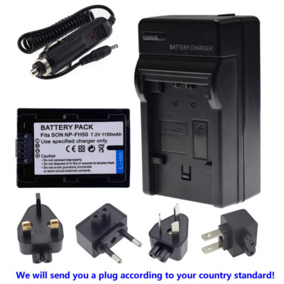 Battery + Charger For Sony NP-FH30 NP-FH40 NP-FH50 NP-FH60 BC-TRP BC-TRV BC-VH1