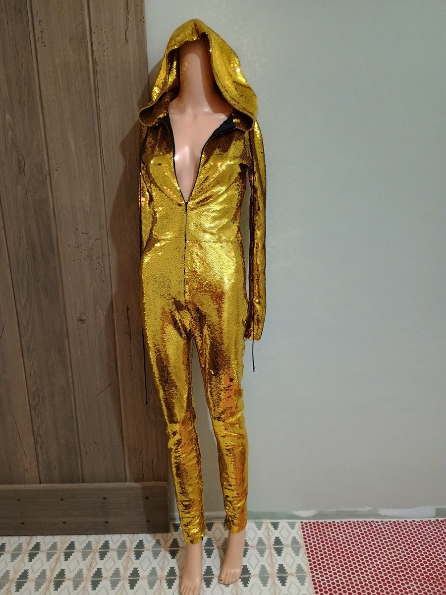 Tom Ford liquid Gold Jumpsuit Sz It36 Runway