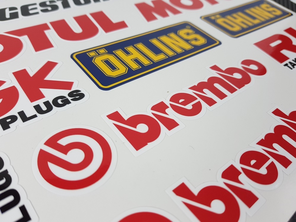 Sticker Personalizzati Per Moto Kit Adesivi Sponsor MotoGP E SBK - Per Carenature Honda, Ducati, Suzuki, BMW, Aprilia Adesivi Per Casco - Foto 4