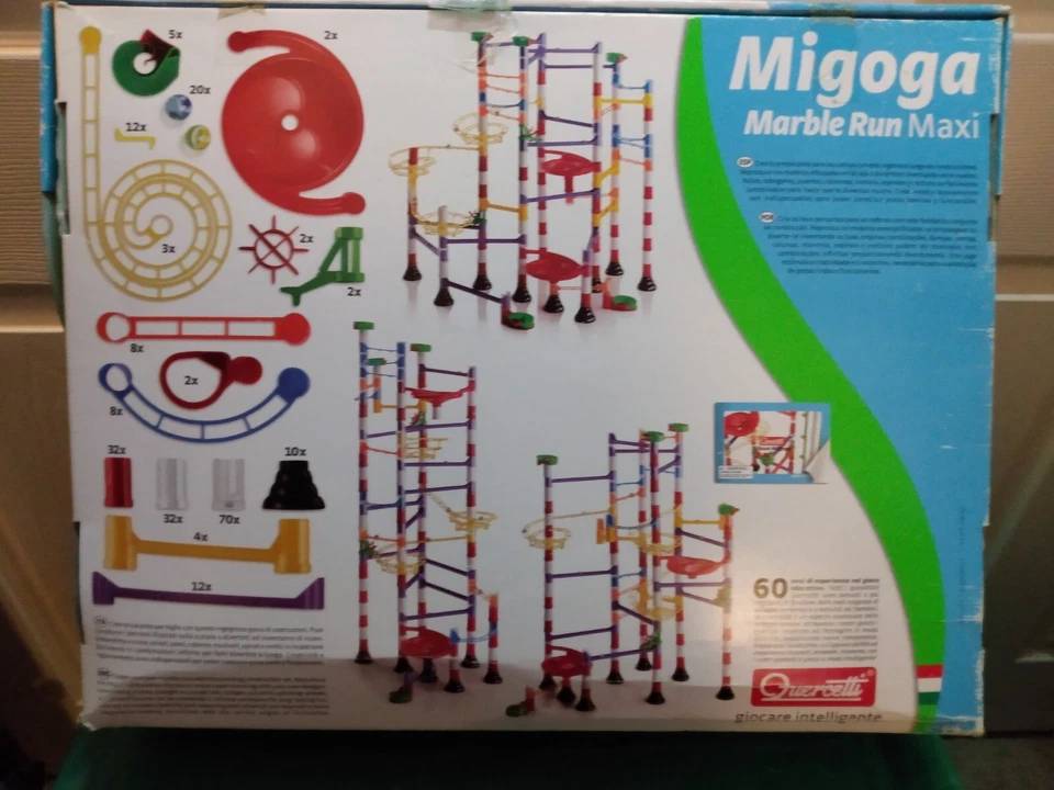 Quercetti Migoga Marble Run Maxi #6588 Complete With 41 Extra Pieces, 265 Total - Image 2 of 4