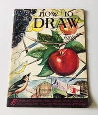 Vintage Artist Book Drawing Instruction Animals Birds Flowers Walter J. Foster