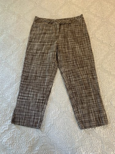 Talbots Damen Leinen und Baumwolle Caprihose braun und creme kariert Größe 12 - Bild 4 von 15