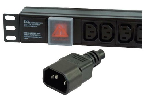 6 WAY 10A MAINS SOCKETS TO IEC C13 PLUG HORIZONTAL PDU - PDU-6WS-H-IEC-IEC - Picture 1 of 1