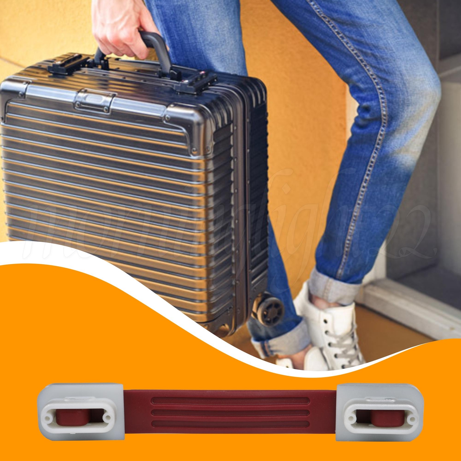 Suitcase Handle 21.7cm Metal+Plastic for Suitcase Handles Portable Handles B117-image