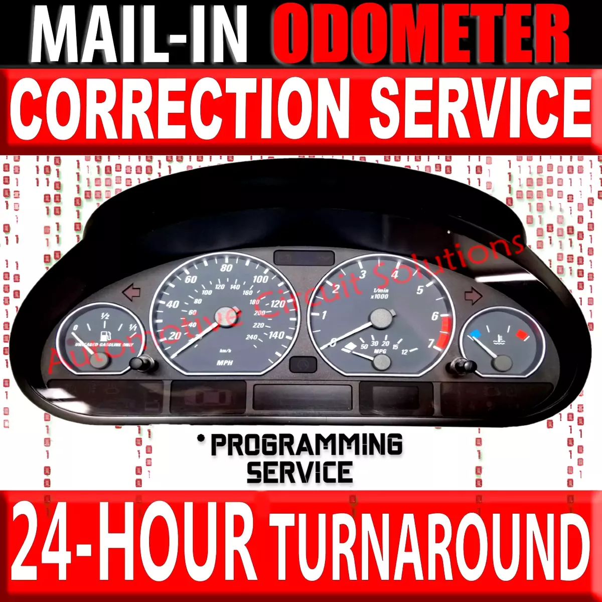 BMW E46 Speedometer Instrument Cluster Mileage ODOMETER CORRECTION SERVICE