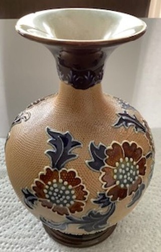 Doulton & Slaters Lambeth Patent Steinzeug kleine Vase, 5 1/2" hoch, 8546 - Bild 6 von 10
