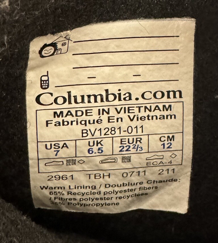 Columbia Powderbug Kids Size 7 Red & Black Plaid Waterproof Snow Boot thumbnail 7