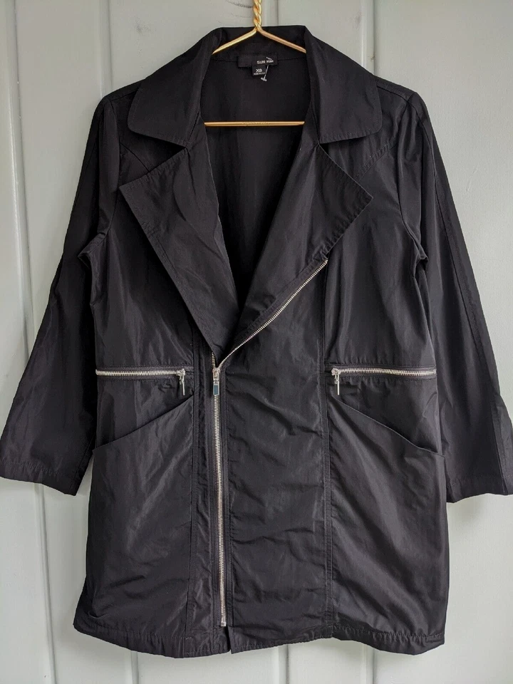 Chaqueta Sun Kim Cómoda EE. UU. Mujer XS Asimétrica Moto Cremallera Negra Moto Foto 3 de 4