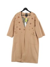 John Lewis Women's Coat M Cream Wool With Polyester Overcoat