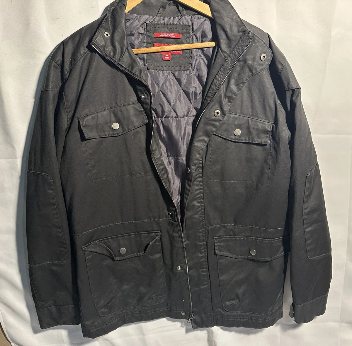 MERONA Men's Water Resistant Green Rain Button Coat Jacket | M With 7 POCKETS!!