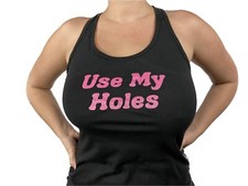 Slutty Gang bang Shirt Glitter Tank Top - Pink Glitter Use My Holes  Tank Top