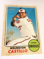 2017 Topps Heritage Jumbo 5x7 Wellington Castillo Orioles 52 #’d 02/10 Gold