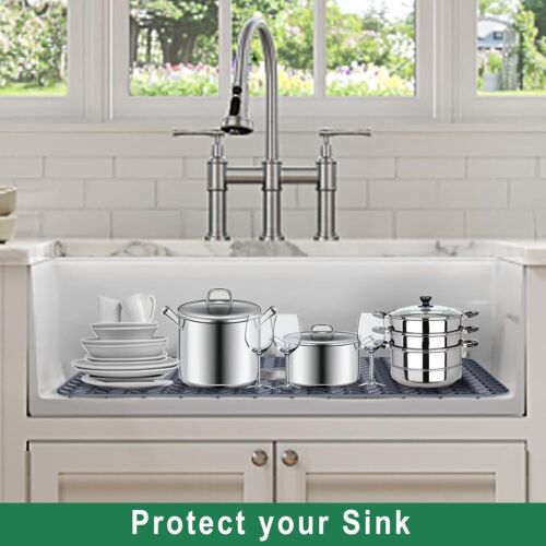 Silicone Sink Protectors for Kitchen Sink, 26''x 14'' Sink Mat Grid for Botto... - Picture 3 of 8