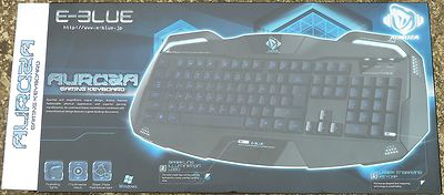 AURORA GAMING KABELGEBUNDENE USB UK TASTATUR BRANDNEU! e-Blue QWERTY 104 Tastenwiederholrate