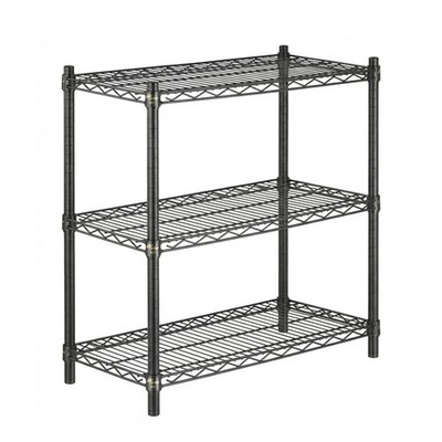 14'' D x 36'' W x 34'' H Black Heavy Duty Wire Shelving with 3 Tier Shelves, NSF...