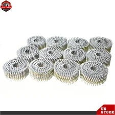 3600Pcs Siding Nails 2"×0.092" 15 Degree Collated Wire Coil Full Round Head US