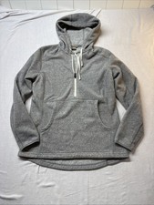 Duluth Trading Co. Women  s S Sweatshirt Gray Half Zip Hooded Front Pocket