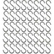 40 Pcs 2" inch Small Zinc Plated S Shape Type Utility S Hooks Hangers Hook