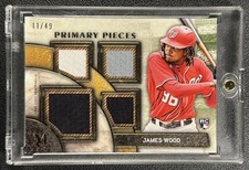 JAMES WOOD 2025 TOPPS MUSEUM PRIMARY PIECES QUAD GU JERSEY RELIC GOLD RC 11/49
