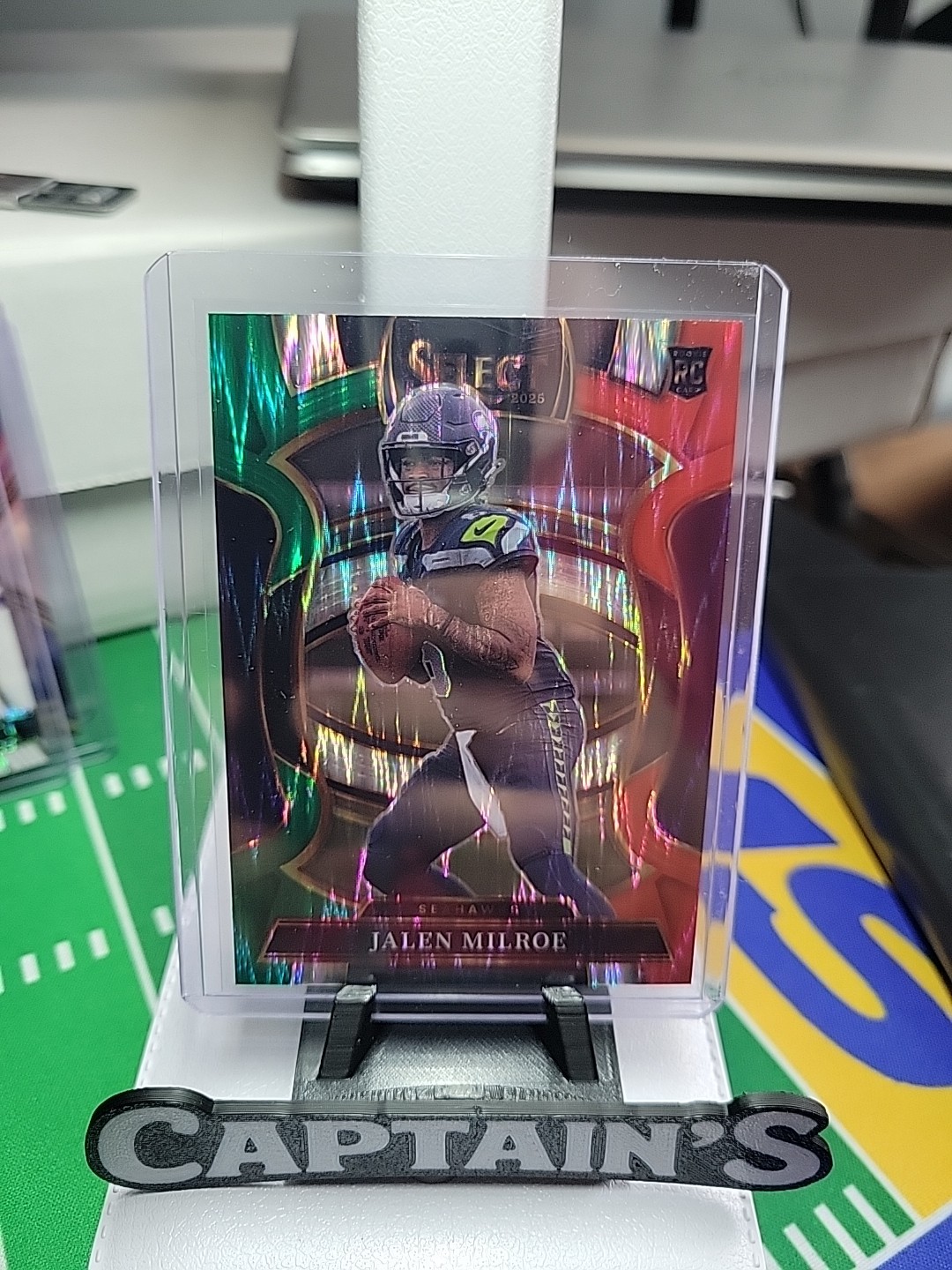 2025 Select #14 Jalen Milroe Green & Red Shock Prizm Concourse