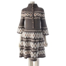 Chanel Wool Yak Cashmere Silk Knit Dress Gray Size 36 Length 35.0 in