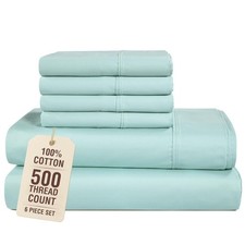 Casa Platino King Size Sheets 500 Thread Count Smooth Sateen 100 Cotton 6 Piece