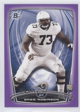 2014 Bowman Rookies Retail Purple Greg Robinson #26 1v3