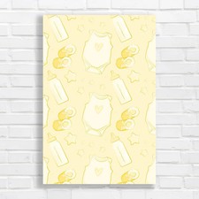 Pastel Nursery Baby Items Yellow Canvas Print Large Picture Wall Art
