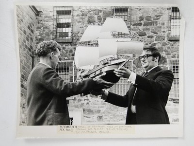 Modellschiff Mayflower Dartmoor Gefängnis BOAC Malcome Grange Plymouth um 1970 Foto