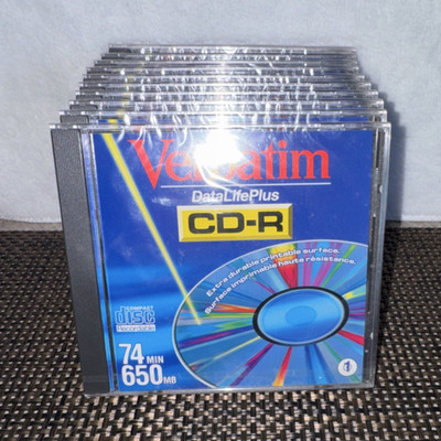 Verbatim DataLifePlus CD-R 74min 650MB Jewel Case Extra Protection Recordable 