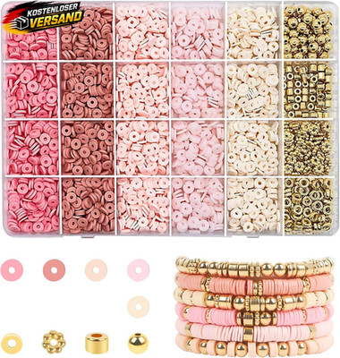 Bunte Polymer Perlen Set für Schmuckherstellung Armbänder Halsketten DIY Kit