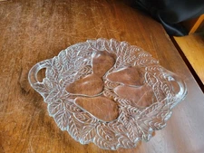 Avocado Depression Glass Double Handled Cake Plate 1923-1933 Indiana Glass Co.