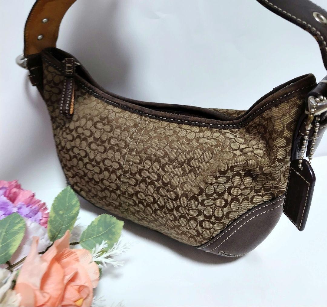 COACH Soho 6351 Hobo One Shoulder Bag Signature Brown Canvas