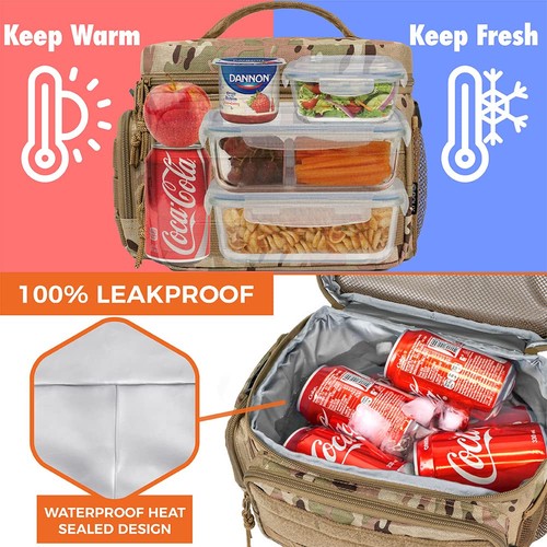 Tactical Lunch Box for Men, Camo Mens Insulated Lunch Bag for Adult, Leakproo... - Bild 2 von 7