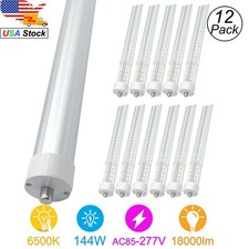 8FT LED Fluorescent Replace Tube T8 T12 Single Pin FA8 8Foot LED Shop Light 144W