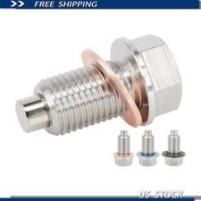 Magnetic Engine Oil Drain Plug, M14x1.5 Stainless Steel, Select Ford Jeep Chrysl